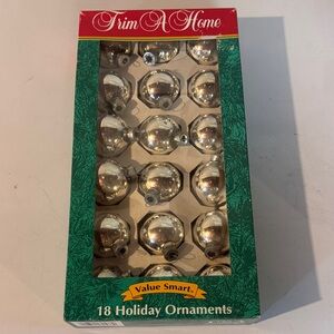Vintage mercury glass Silver Holiday Ornaments